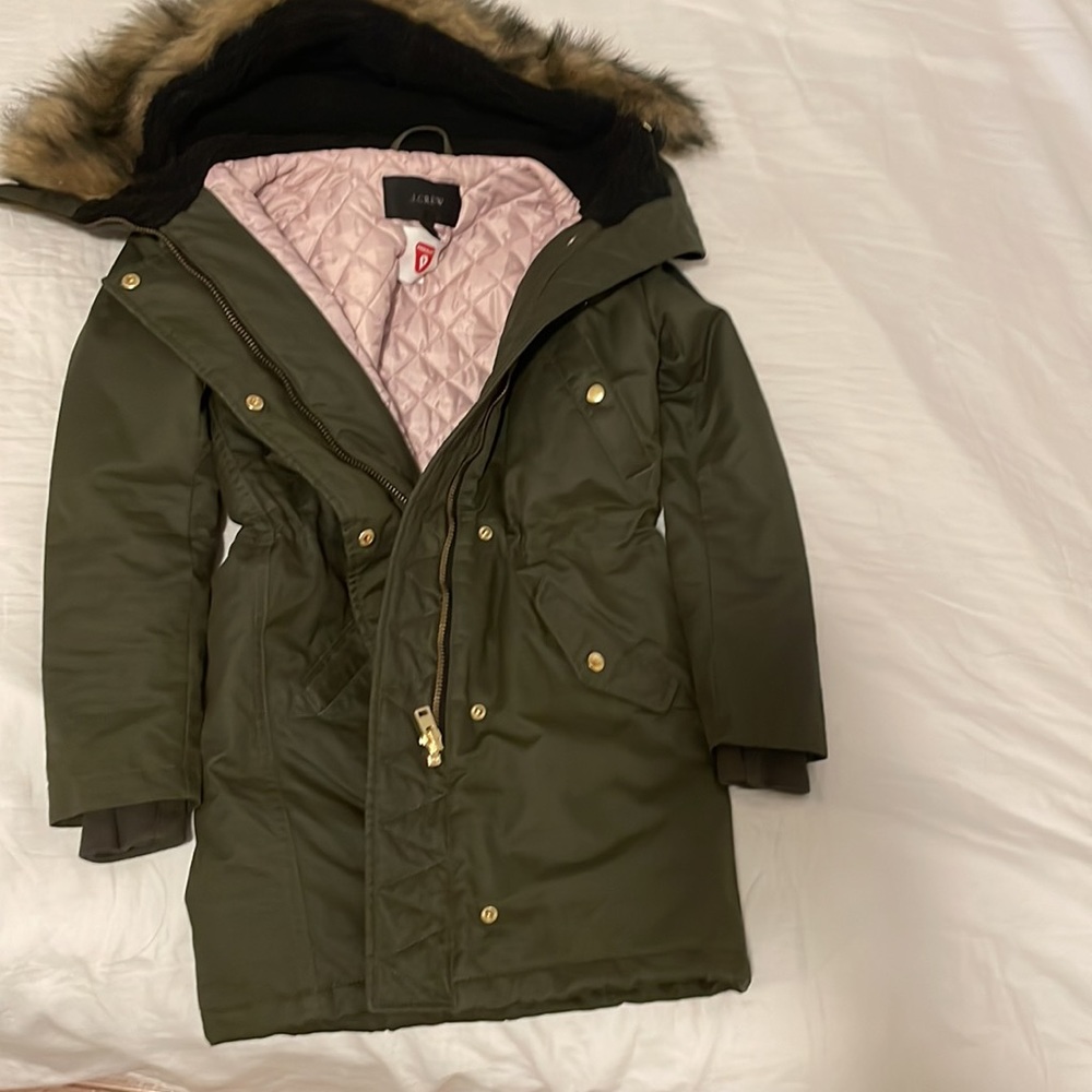 Olive parka from J crew.
